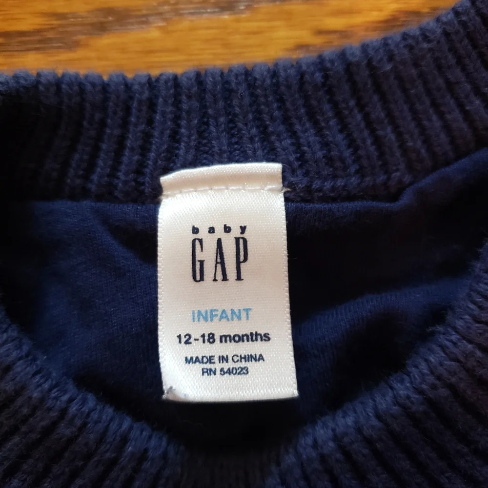 Vintage Baby Gap Argyle Print Knit Crewneck Sweater